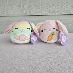 Squishmallow Bop Wu Easter Bunny Rabbit Plush 4 1/2" Pink Rainbow Pastel Egg